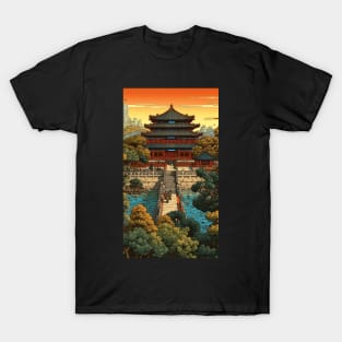 Ethereal East: Intricate Pagoda Landscapes T-Shirt